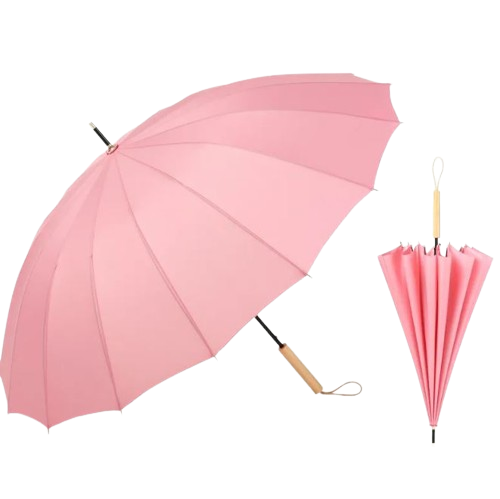 Grand Parapluie Rose 16 Baleines